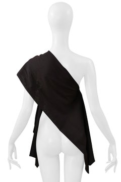 Yohji Yamamoto Black One Shoulder Top With Shoulder Bag 2001