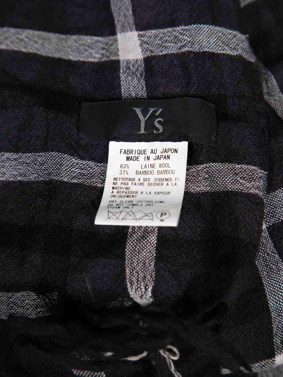 Yohji Yamamoto - Écharpe noire à motif carreaux en vente 1