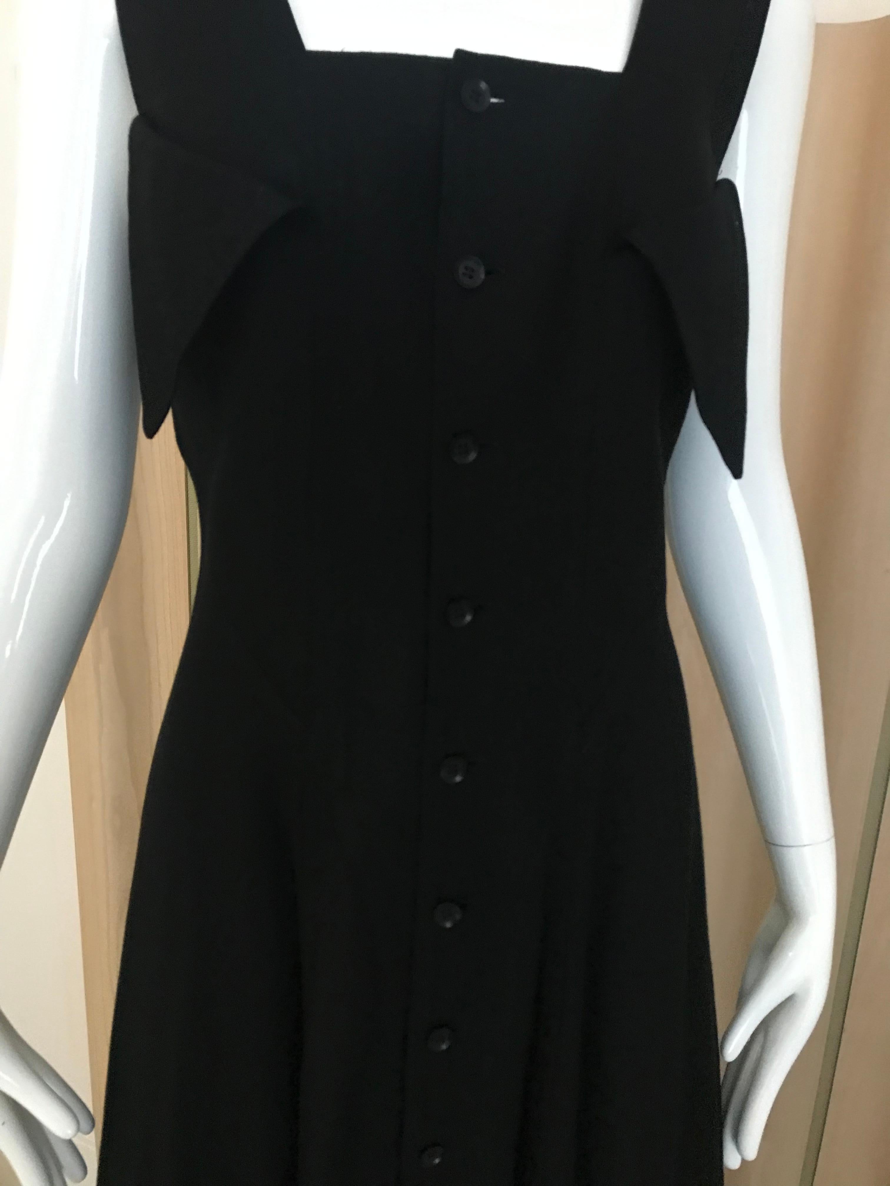 Yohji Yamamoto Black Rayon Dress 4