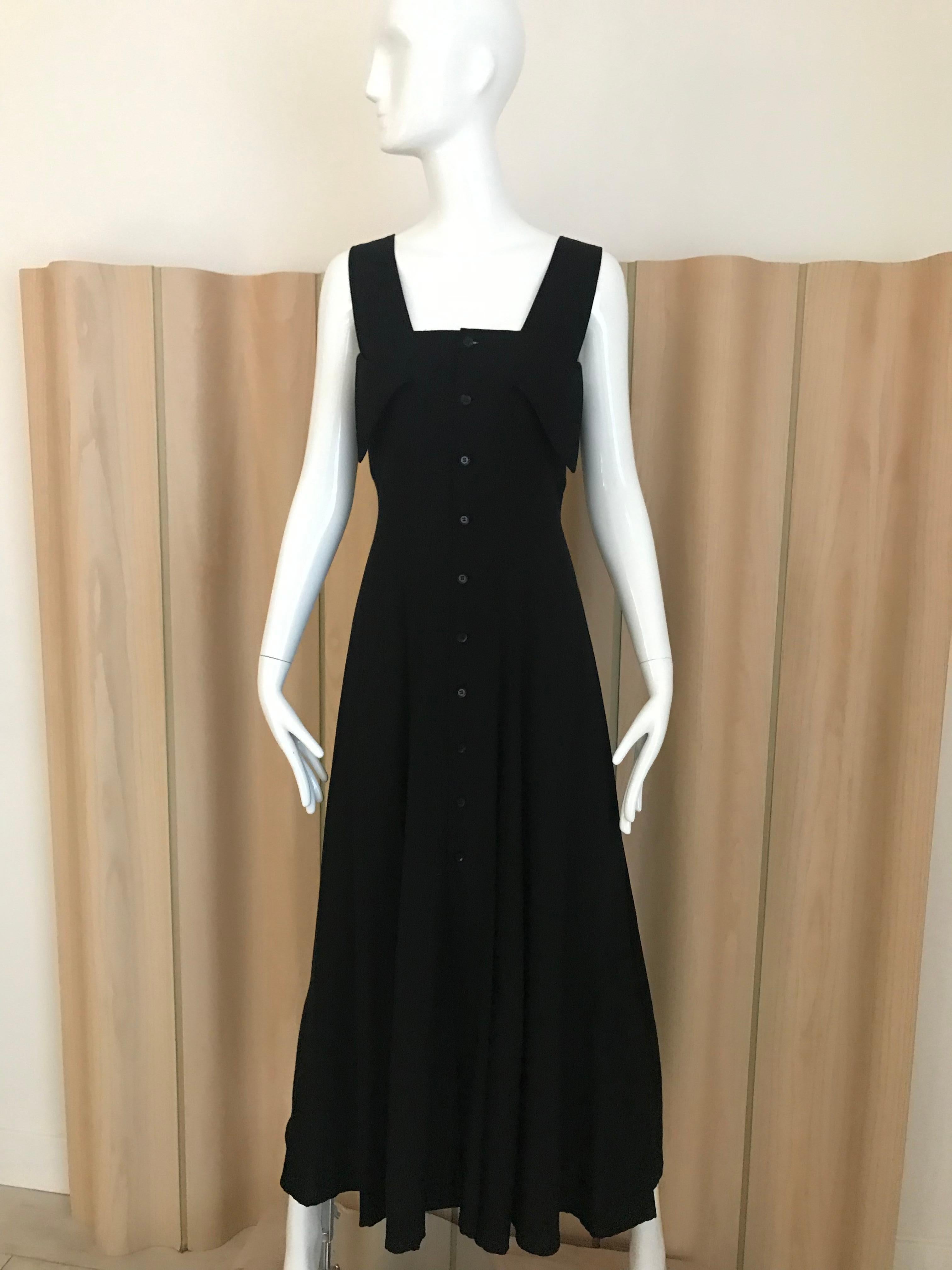 Yohji Yamamoto Black Rayon Dress 5