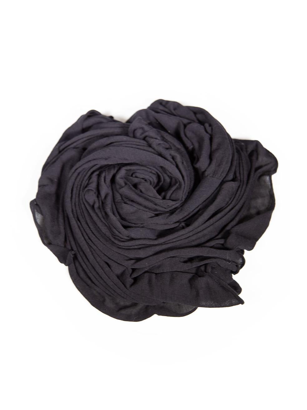 Yohji Yamamoto Black Ruched Accent Scarf In Good Condition For Sale In London, GB