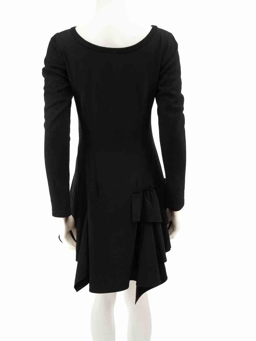 Yohji Yamamoto Black Ruffle Skirt Mini Dress Size S In Good Condition For Sale In London, GB