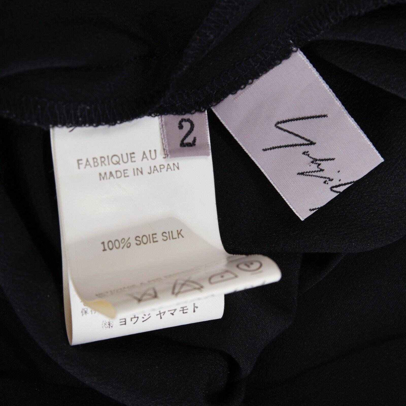 YOHJI YAMAMOTO black silk ruched bustline zip hem transformable top tote bag M 5