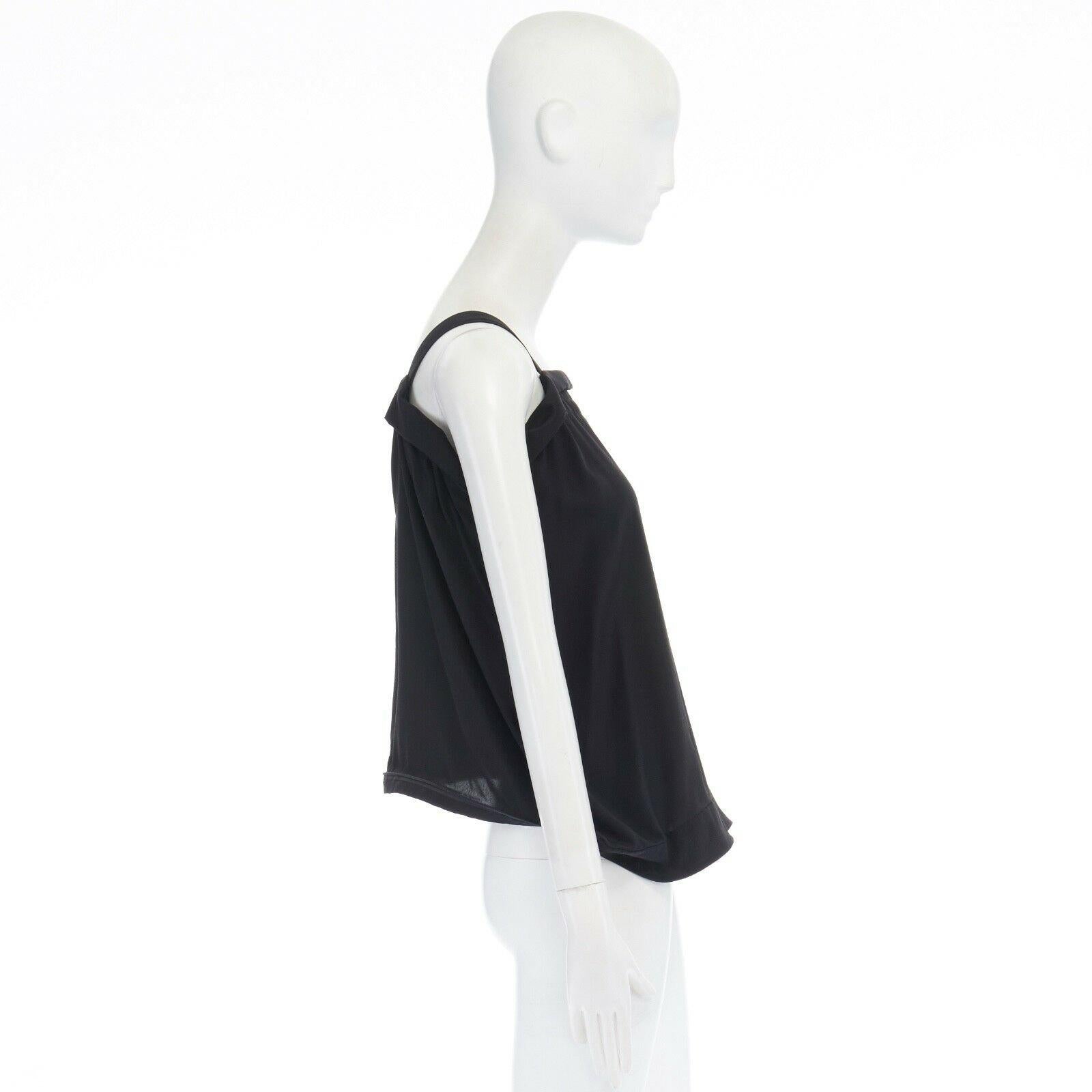 Women's YOHJI YAMAMOTO black silk ruched bustline zip hem transformable top tote bag M