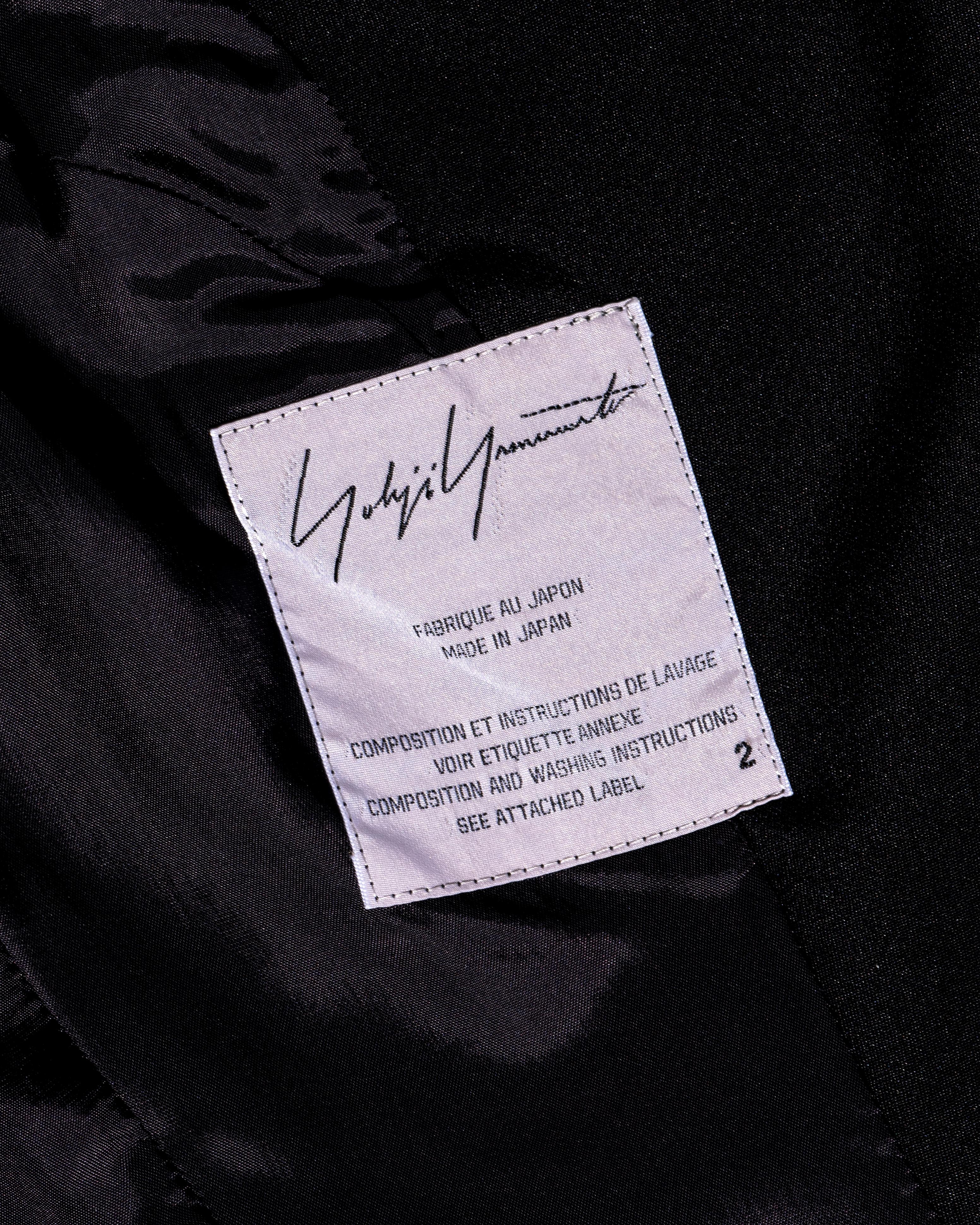 Yohji Yamamoto black silk skirt suit with voluminous padded cuffs, fw 2003   For Sale 2