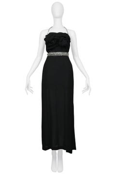 Yohji Yamamoto Black & Silver Chain Halter Gown SS 2008