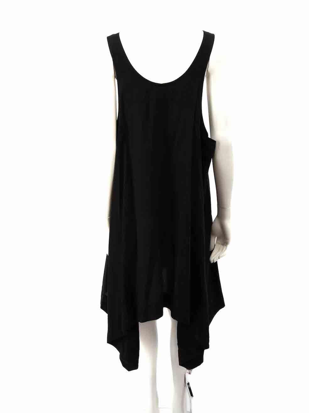 Yohji Yamamoto Black Sleeveless Pocket Detail Dress Size XS In Excellent Condition For Sale In London, GB
