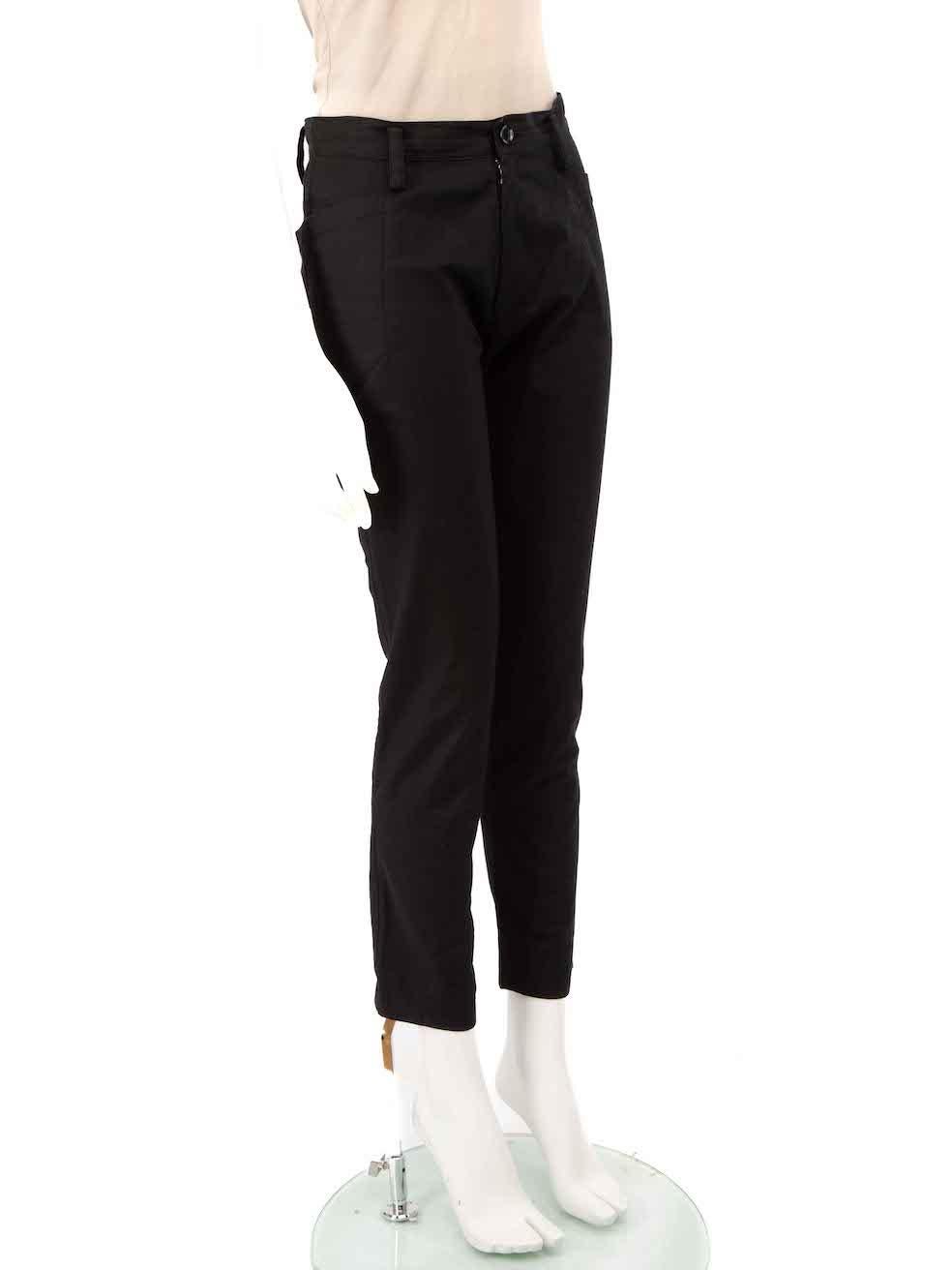 CONDITION is Very good. Hardly any visible wear to trousers is evident on this used Yohji Yamamoto designer resale item.
 
 
 
 Details
 
 
 Black
 
 Cotton
 
 Trousers
 
 Slim fit
 
 High rise
 
 2x Side pockets
 
 Fly zip and button fastening
 
 
