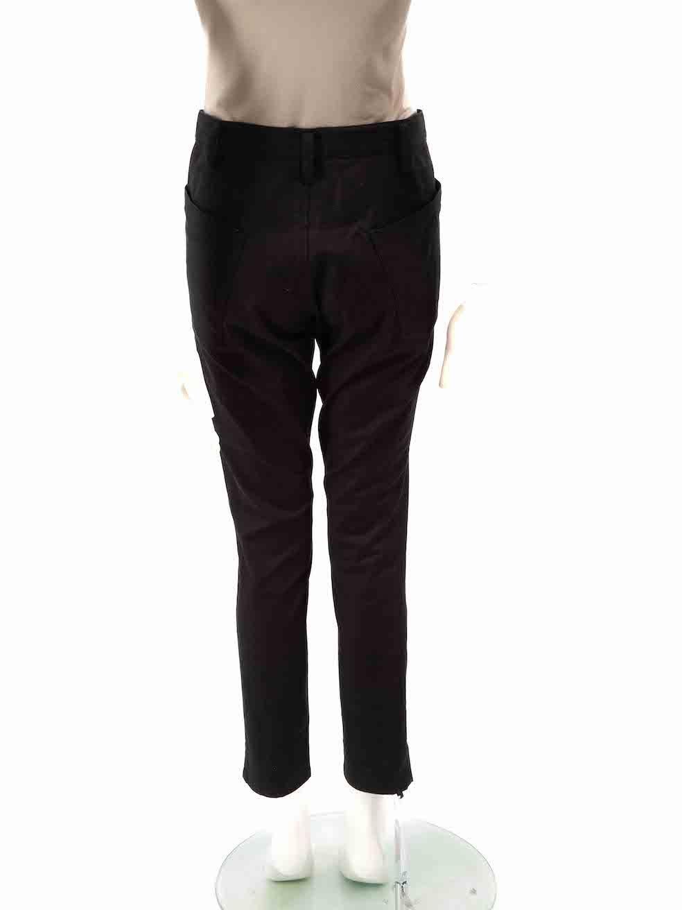 Yohji Yamamoto Black Slim Fit High Rise Trousers Size XS In Excellent Condition For Sale In London, GB