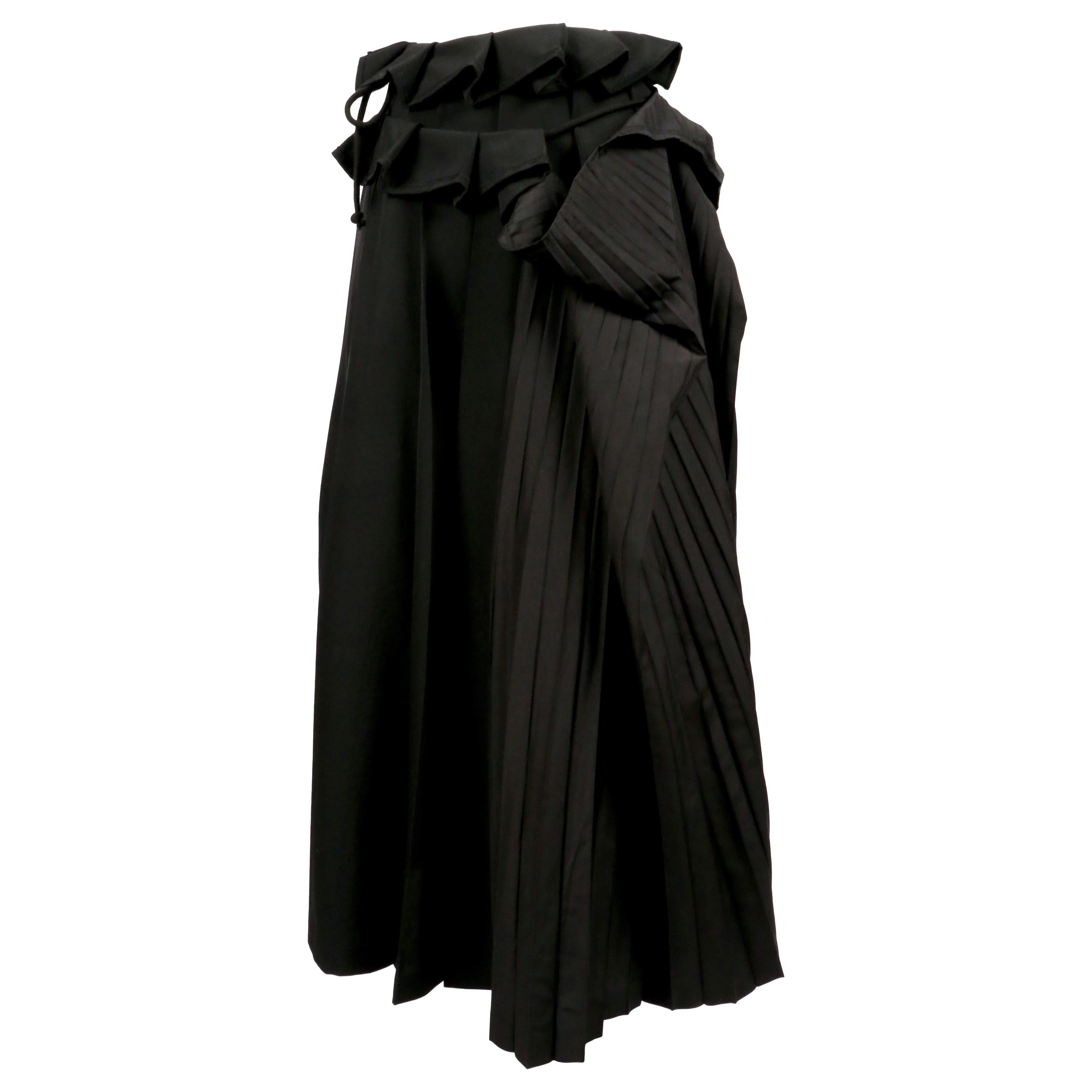YOHJI YAMAMOTO black wool and silk pleated wrap skirt For Sale at 1stDibs | yohji  yamamoto skirt, yamamoto skirt