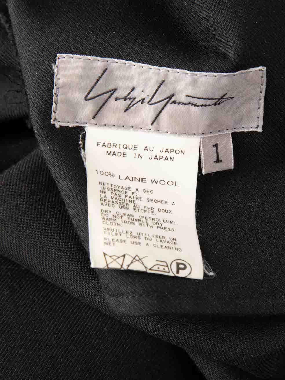 Yohji Yamamoto Black Wool Buttoned Jumpsuit Size XS For Sale 2