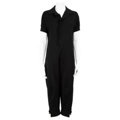 Yohji Yamamoto Schwarzer Wollpullover mit Knopfleiste Größe XS