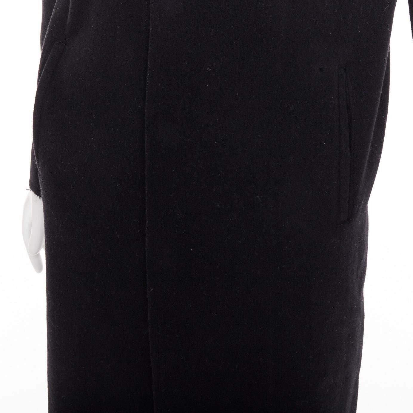YOHJI YAMAMOTO manteau long à capuche en laine de coton lin noir JP1 S en vente 3