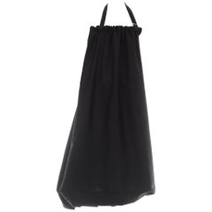 Yohji Yamamoto black wool dress with built-in bag, ss 2001