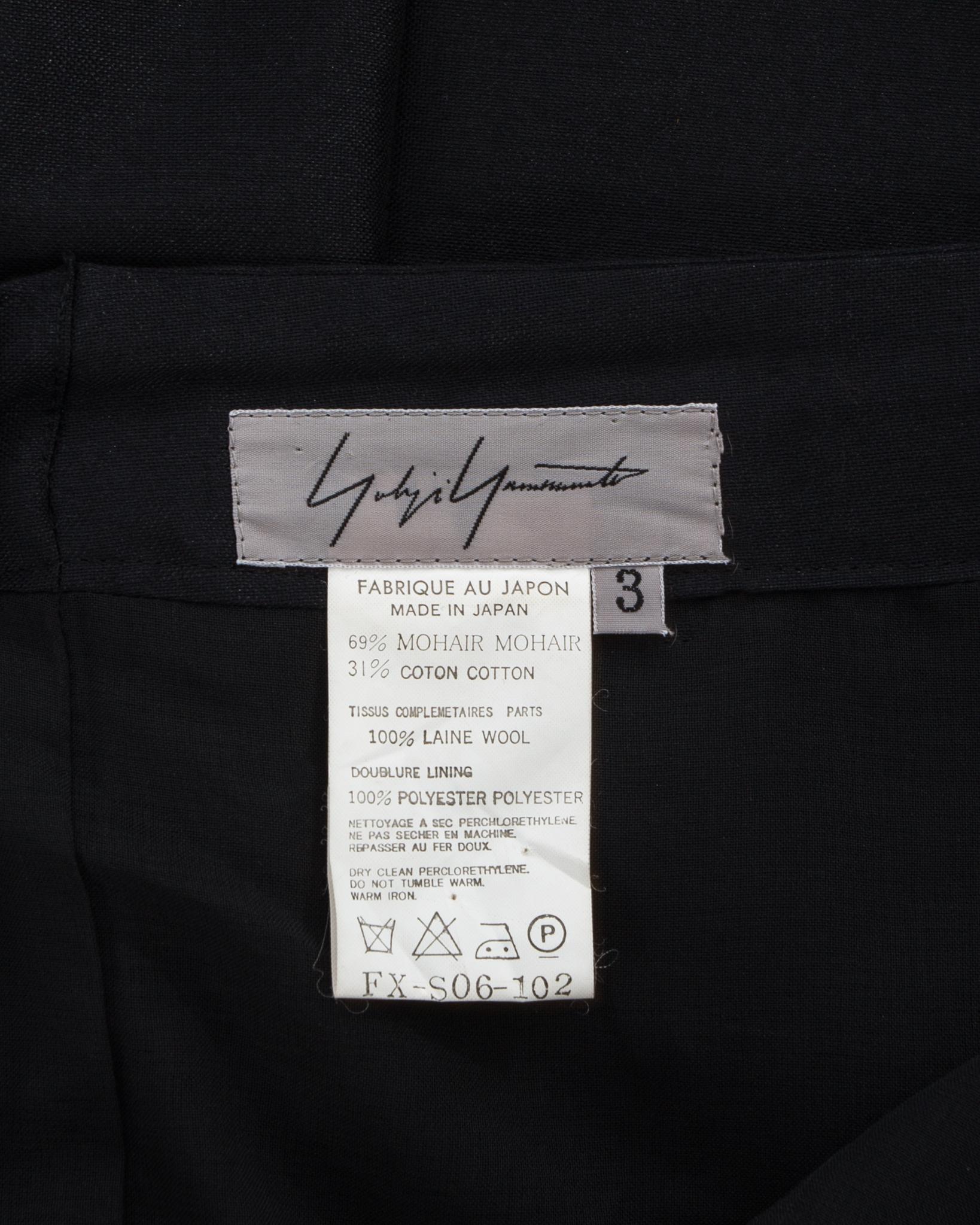 Yohji Yamamoto - Robe en laine noire avec sac intégré, printemps-été 2001 en vente 3