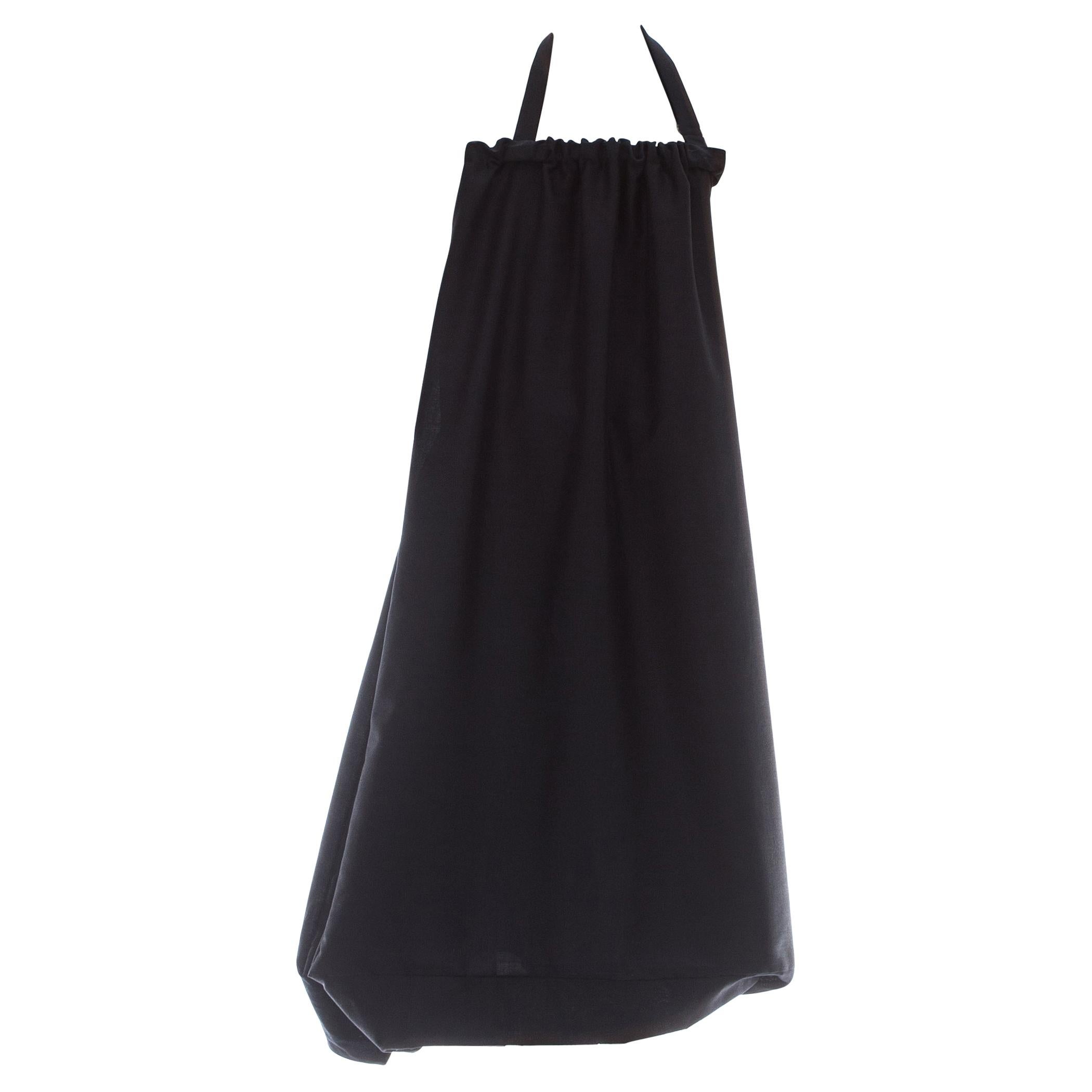 Yohji Yamamoto black wool dress with built-in bag, ss 2001 For Sale