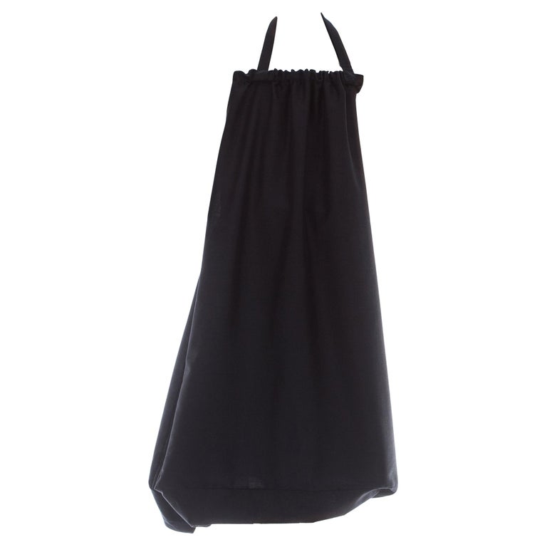 Yohji Yamamoto black wool dress with built-in bag, ss 2001 For Sale at ...