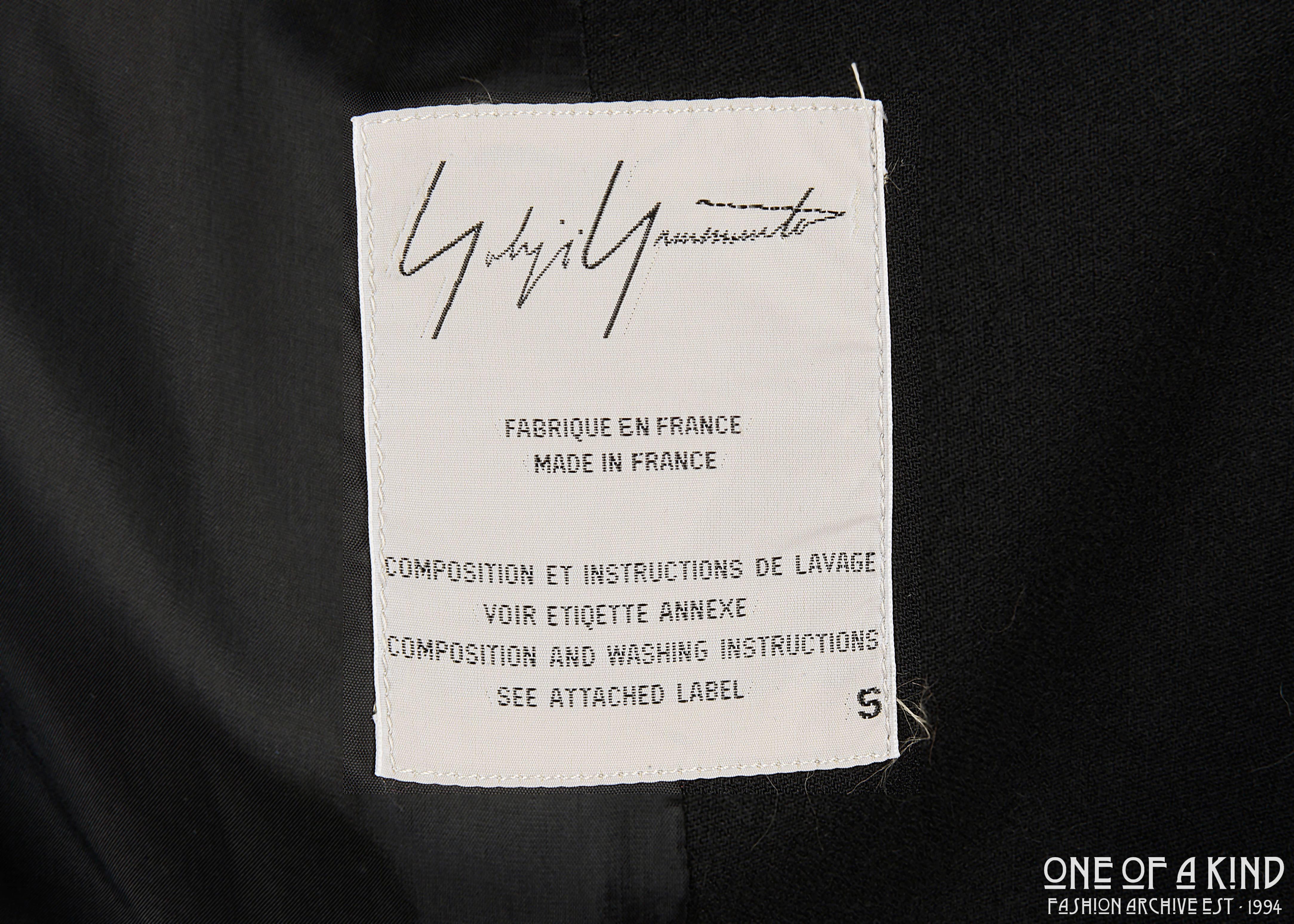 Yohji Yamamoto black wool jacket with silver studs, aw 1997 2