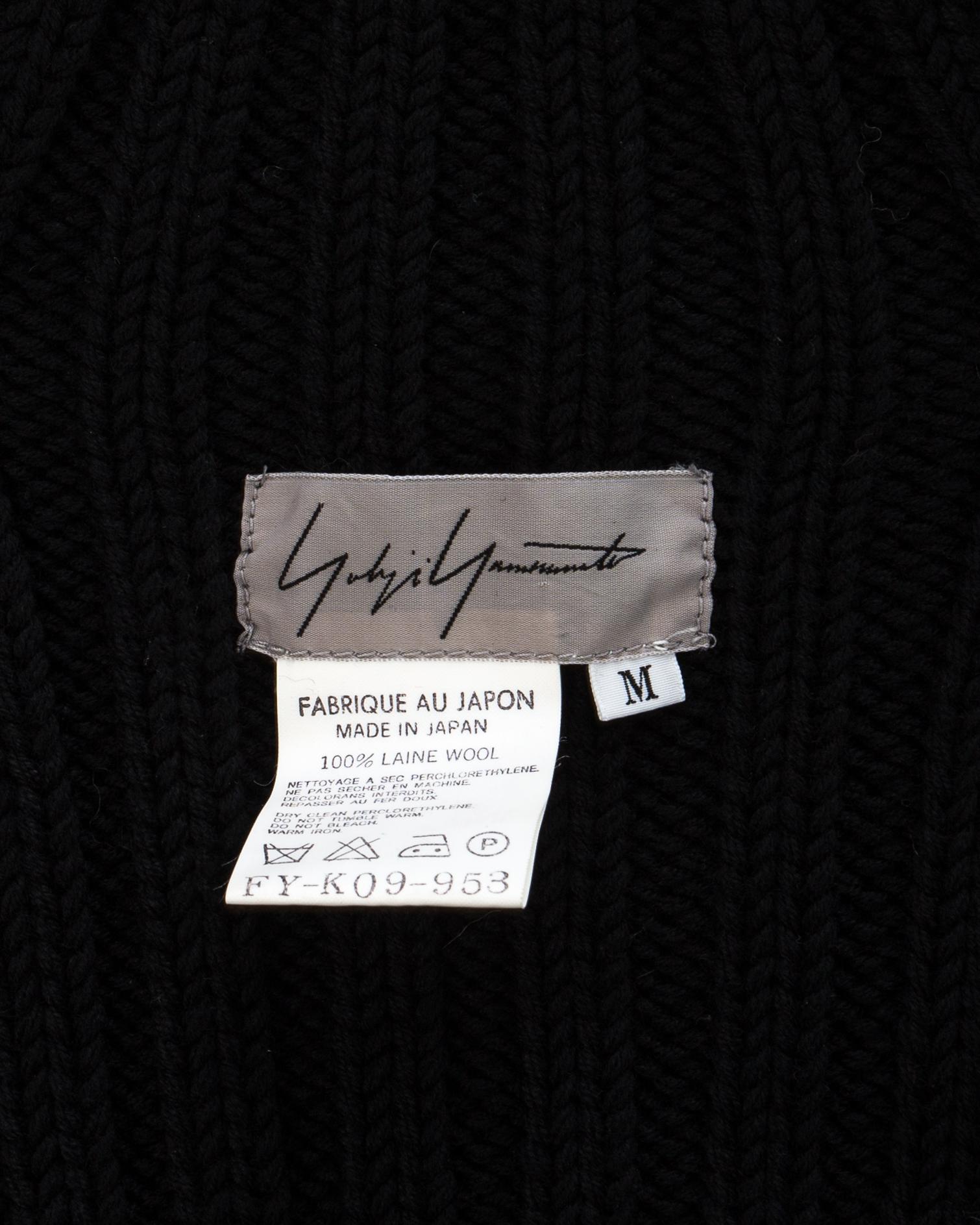 Yohji Yamamoto black wool knitted turtle neck sweater, ca. 1998 For Sale 4