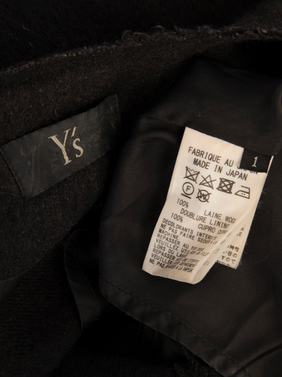 Yohji Yamamoto Black Wool Loose Fitted Dress Size XS For Sale 2