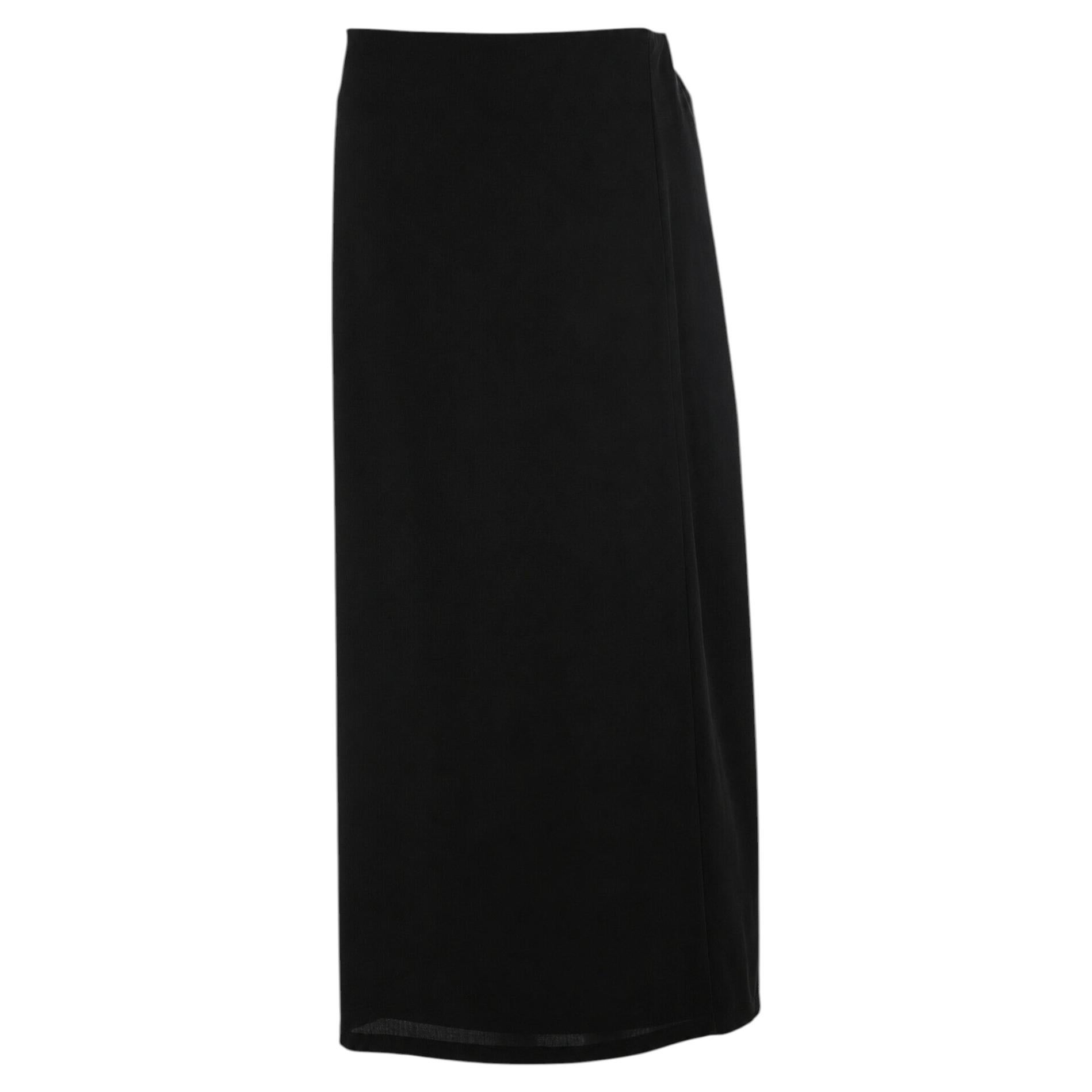 Pre-owned Yohji Yamamoto , Black Wool Maxi Skirt