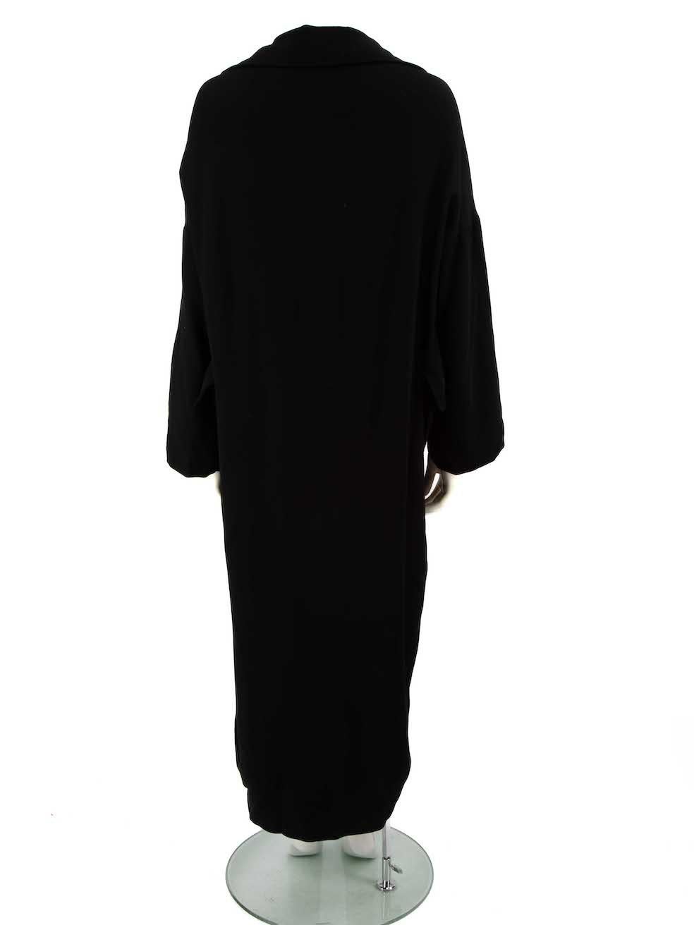 Yohji Yamamoto Black Wool Oversized Long Coat Size L In Good Condition For Sale In London, GB