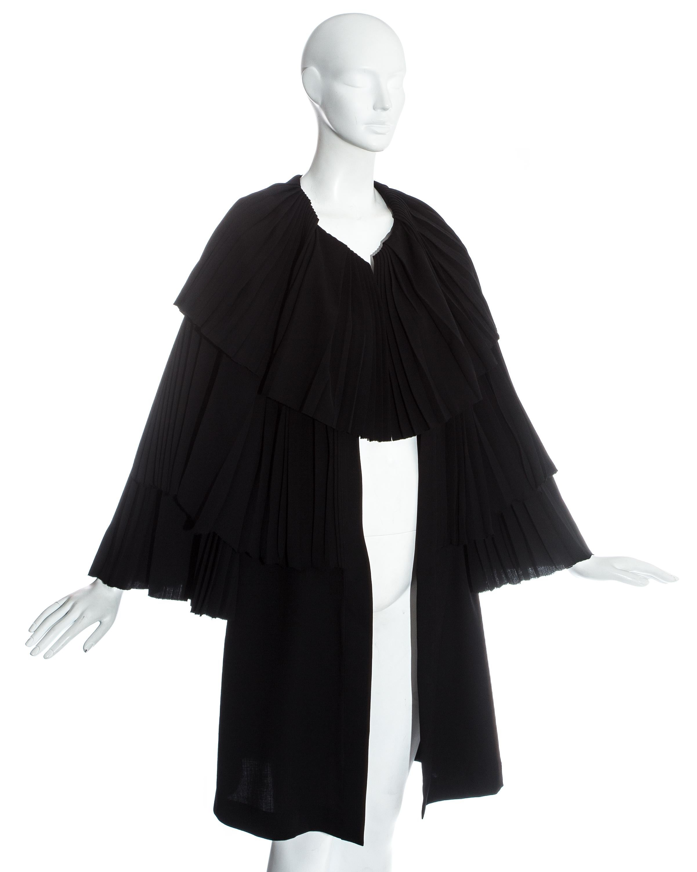 Yohji Yamamoto black wool pleated evening cape

c. 1990