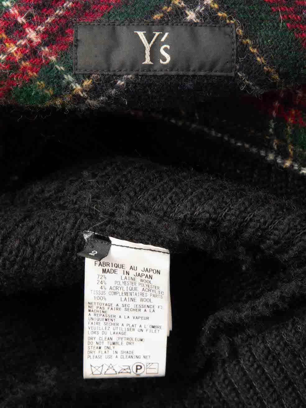 Yohji Yamamoto Cape en laine noire reconstructiée en tartan, taille S Pour femmes en vente