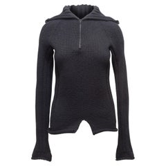 Yohji Yamamoto Black Wool Rib Knit Sweater
