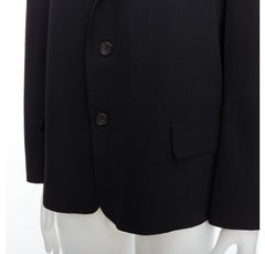 YOHJI YAMAMOTO black wool shoulder padded oversized boxy blazer M