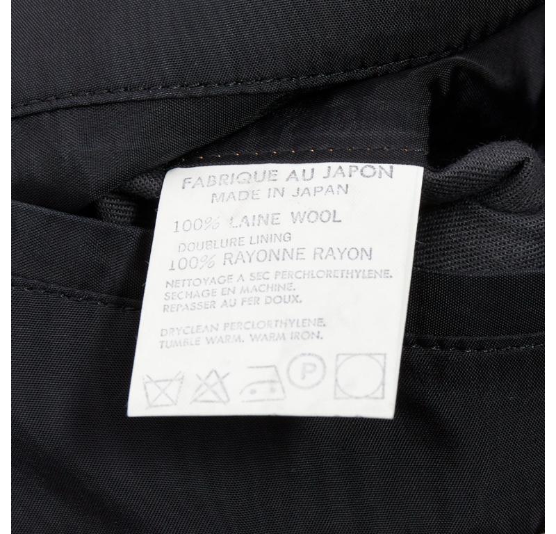 YOHJI YAMAMOTO black wool shoulder padded oversized boxy blazer M For Sale 4