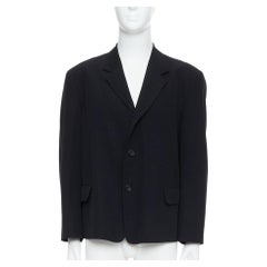 YOHJI YAMAMOTO black wool shoulder padded oversized boxy blazer M
