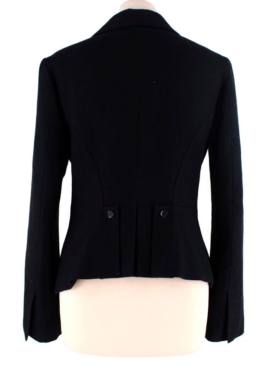 Yohji Yamamoto Black Wool Single-Breasted Blazer - US 4 In Excellent Condition In London, GB