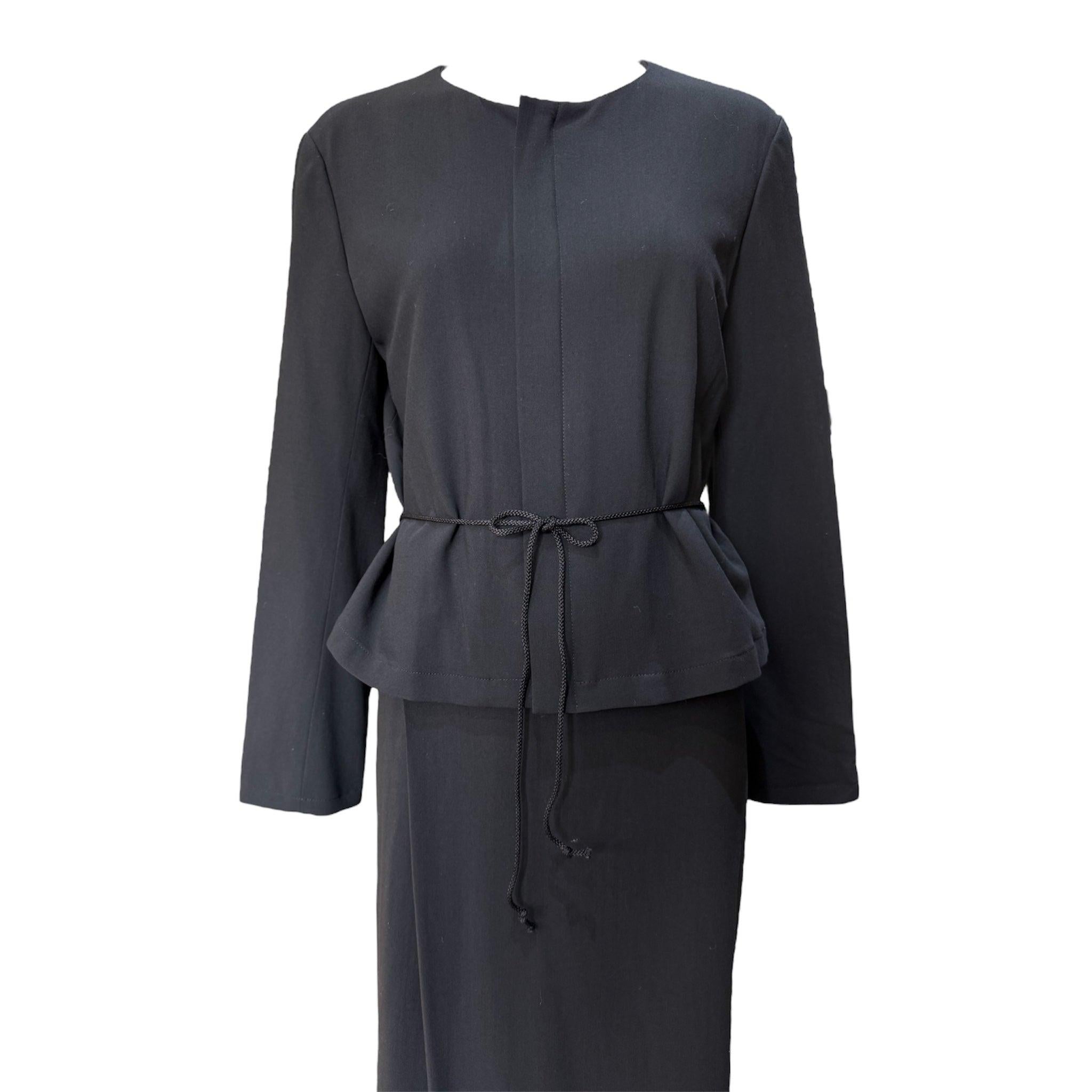 Noir Ensemble de jupes en laine noire de Yohji Yamamoto avec épingle à nourrice Nouveau/Ancien, années 2000 en vente