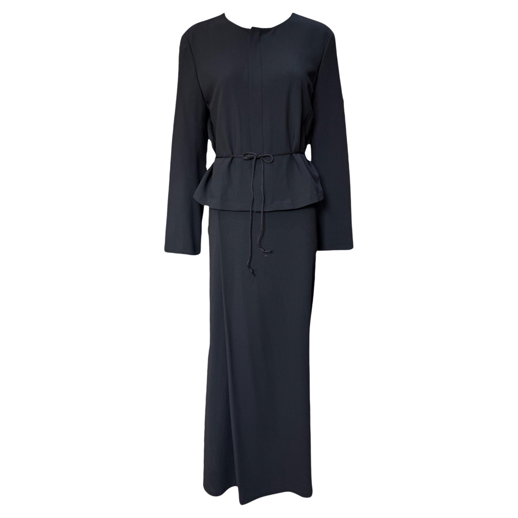 Ensemble de jupes en laine noire de Yohji Yamamoto avec épingle à nourrice Nouveau/Ancien, années 2000 en vente