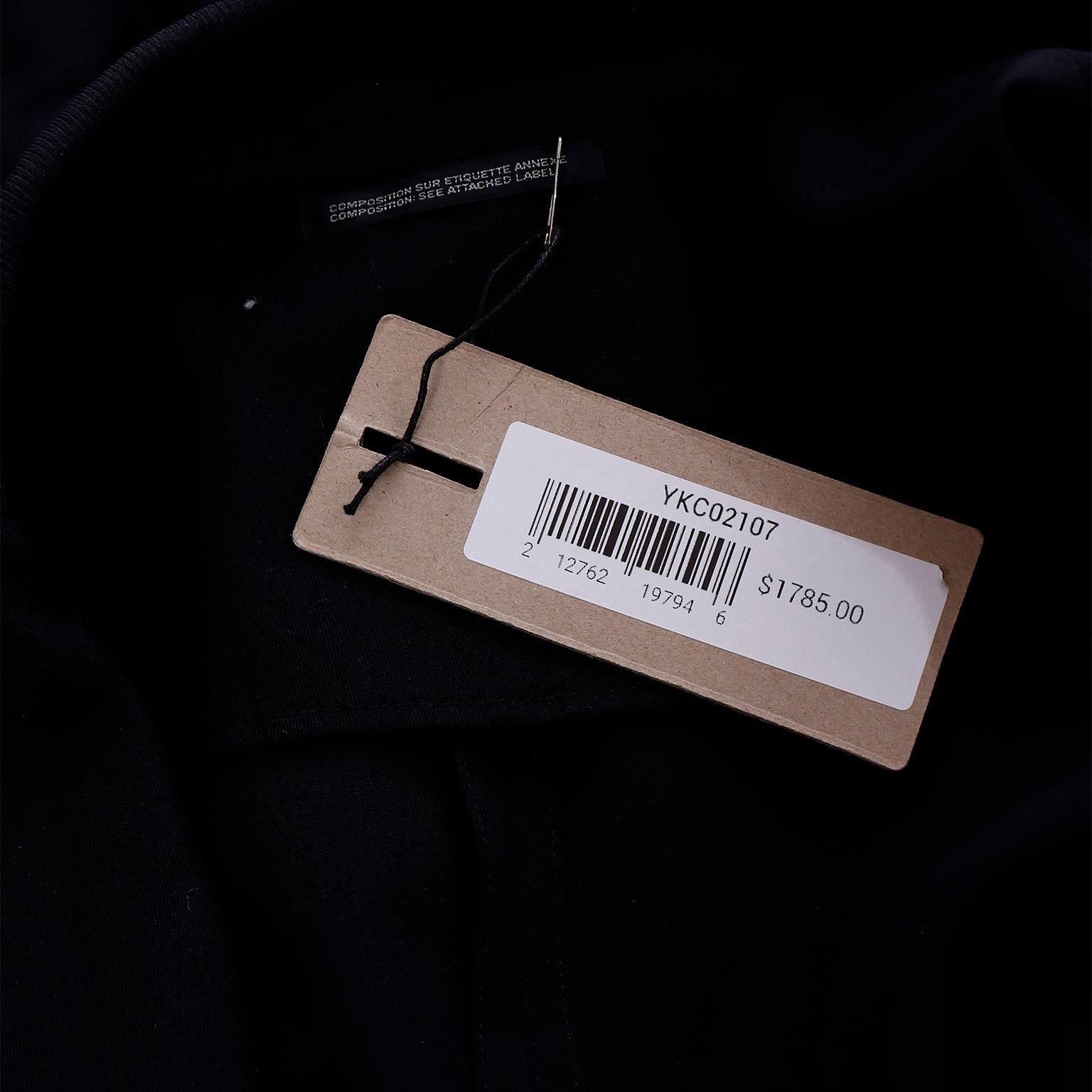 Yohji Yamamoto Black Wool Tuxedo Style Jacket W Zipper Button Holes & Pockets For Sale 7