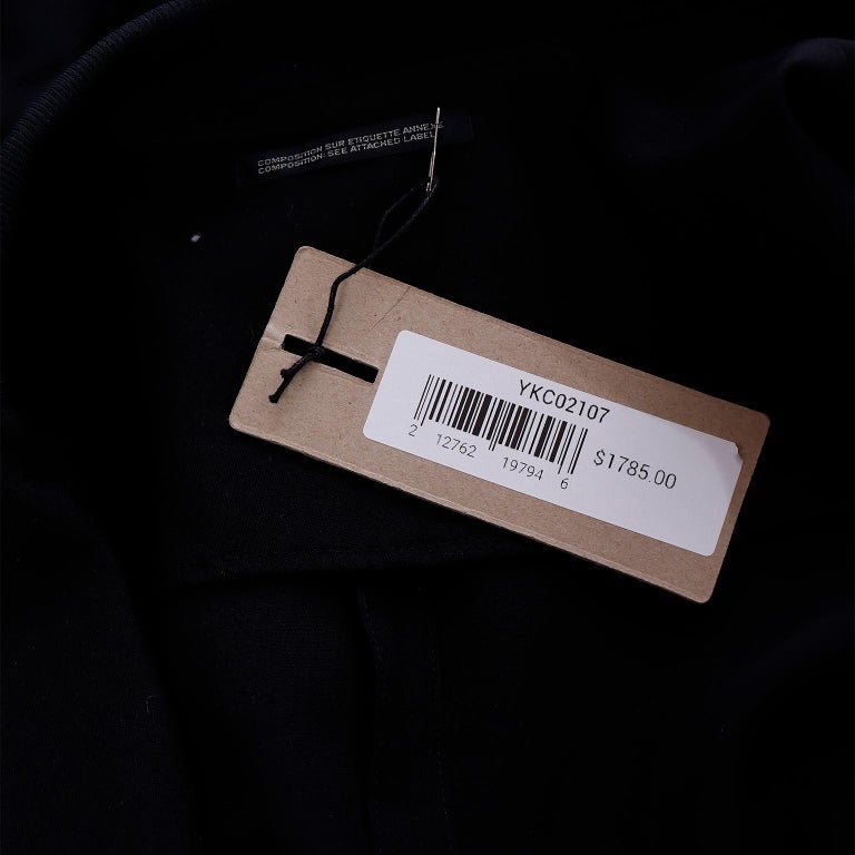 Yohji Yamamoto Black Wool Tuxedo Style Jacket W Zipper Button Holes and ...