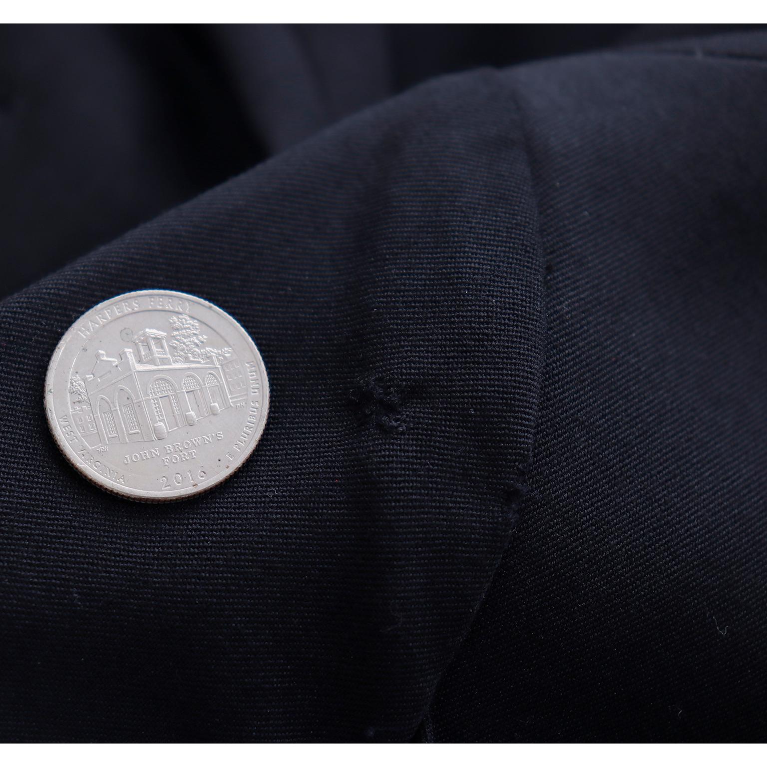Yohji Yamamoto Black Wool Tuxedo Style Jacket W Zipper Button Holes & Pockets For Sale 9