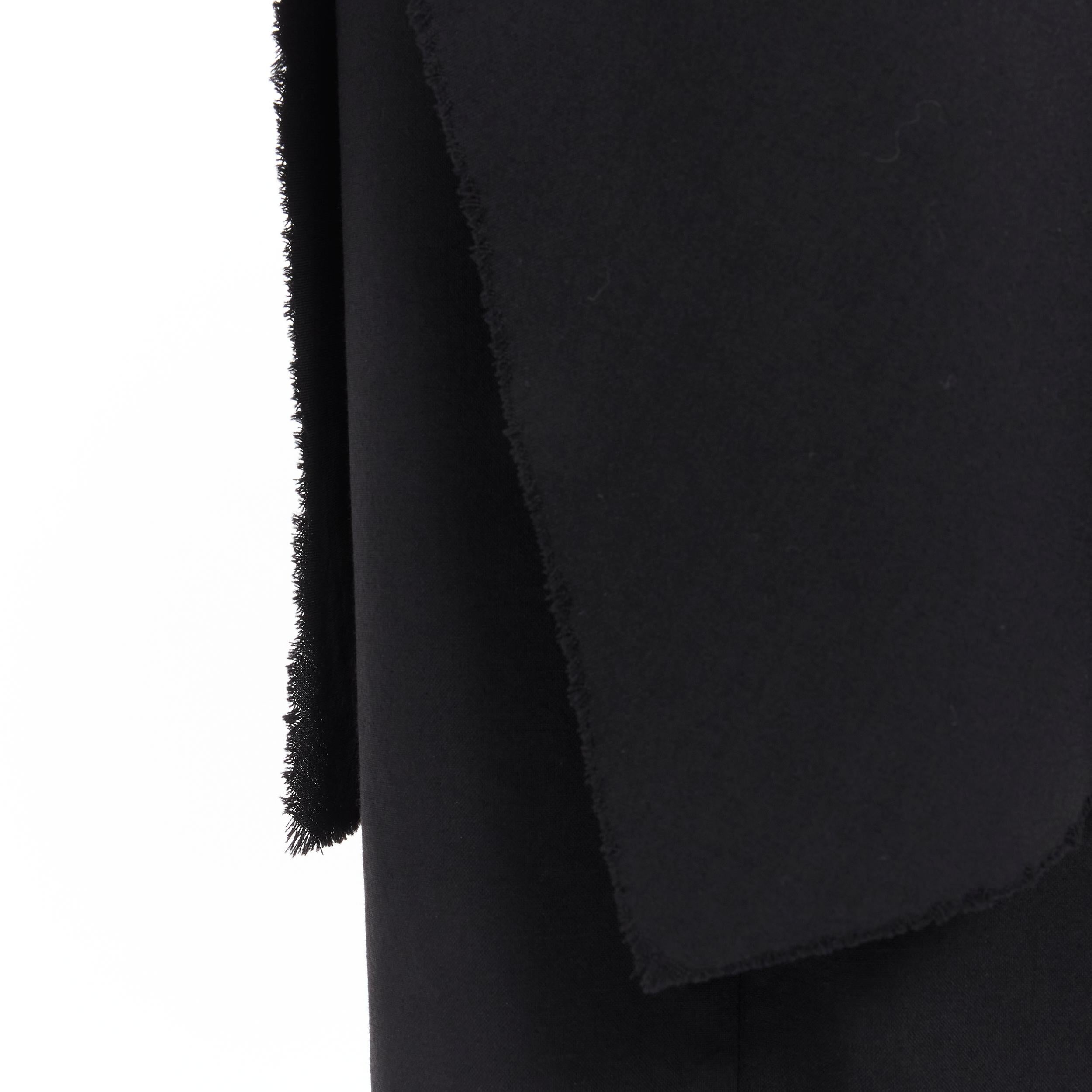 YOHJI YAMAMOTO black wool wide wrap kilt skirt layered cropped trousers JP1 S 2