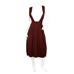 Yohji Yamamoto Burgundy Suspender Balloon Dress