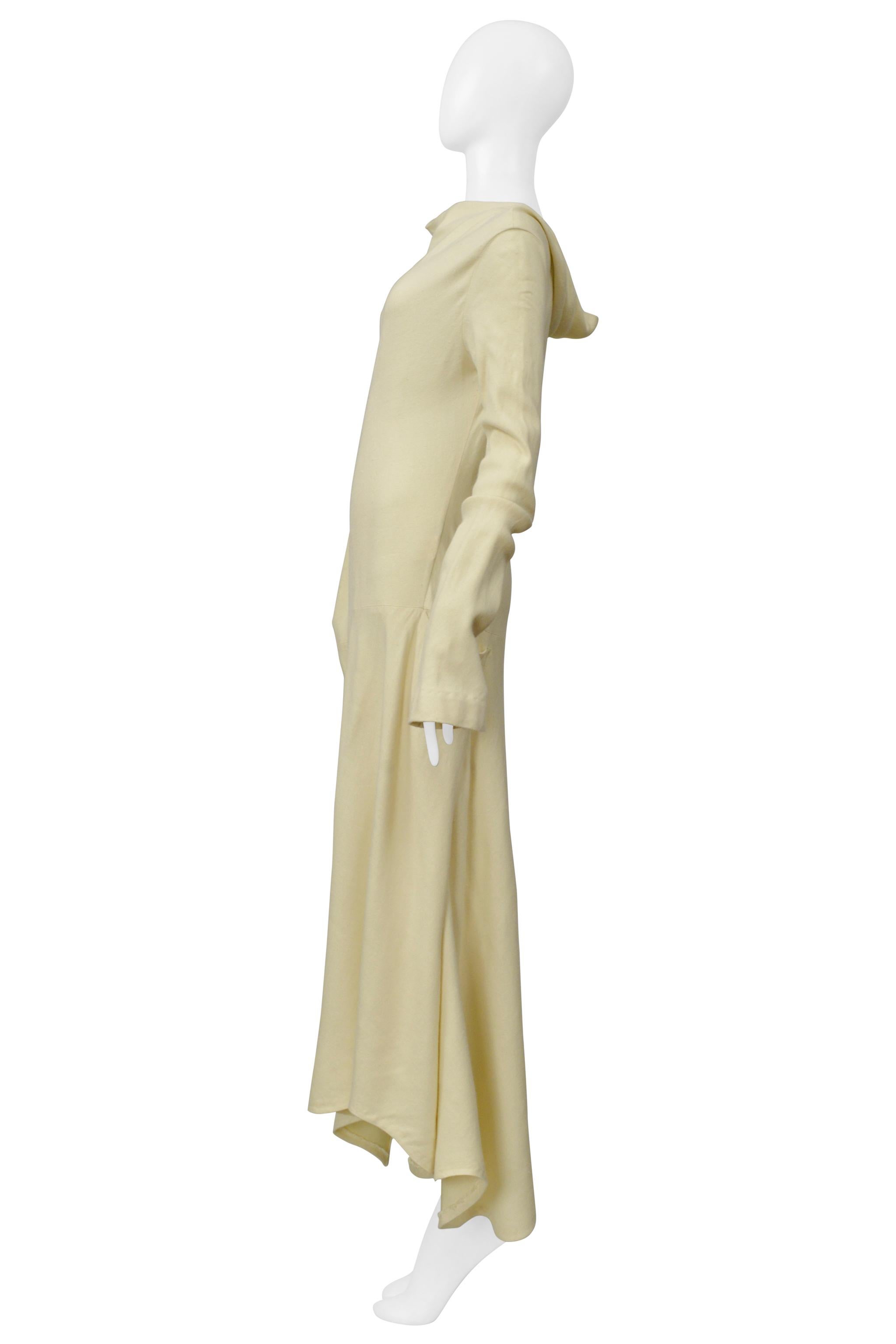 Yohji Yamamoto - Butter - Robe longue à col bénitier 2000-01 Excellent état - En vente à Los Angeles, CA