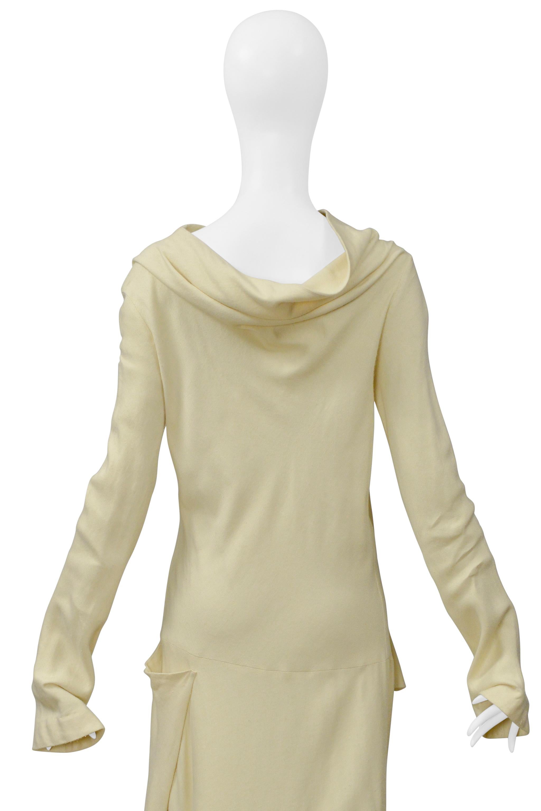 Yohji Yamamoto - Butter - Robe longue à col bénitier 2000-01 en vente 3