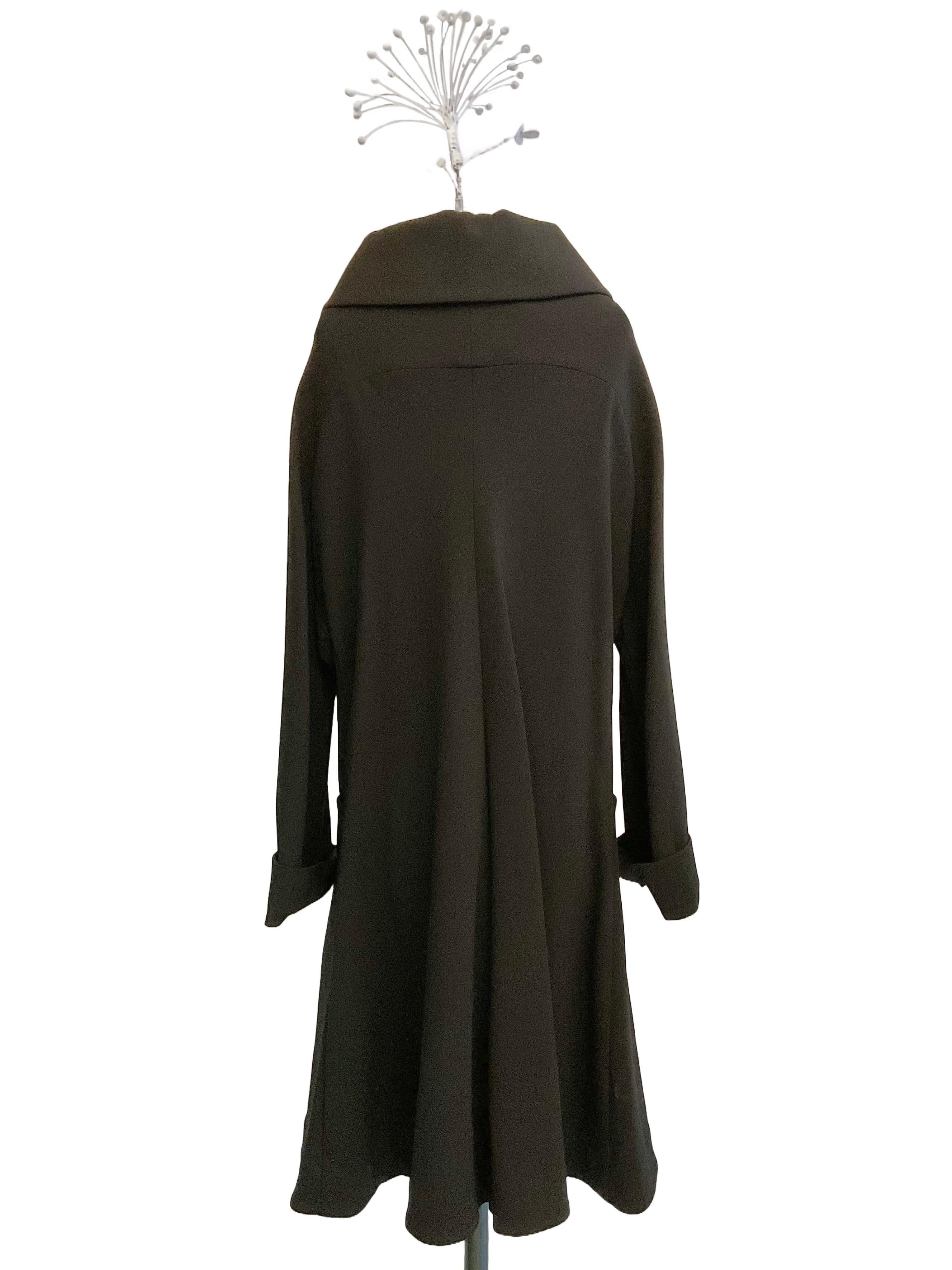 YOHJI YAMAMOTO Caban nero in tessuto crepe dei primi anni 2000. Black en venta