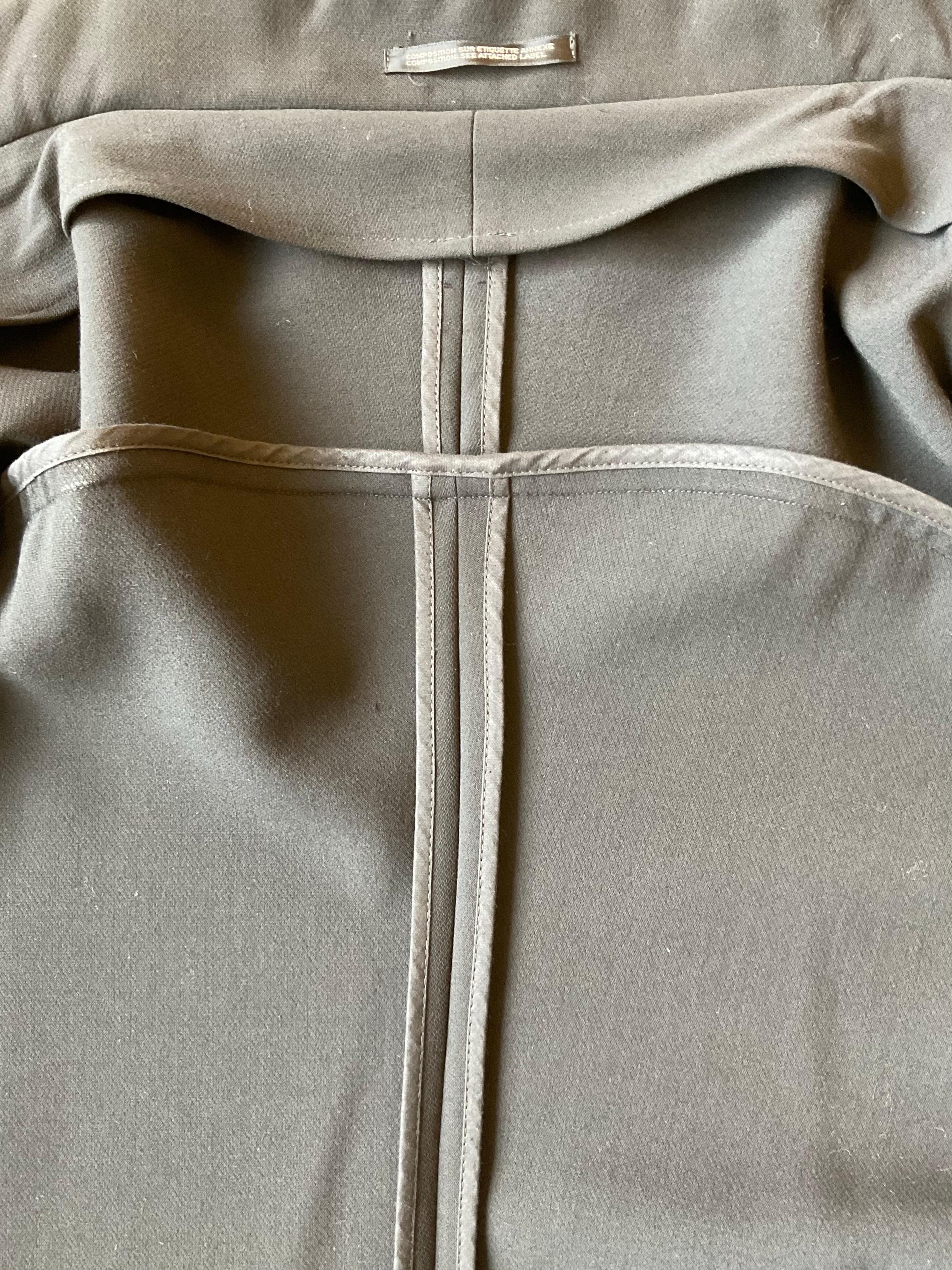 YOHJI YAMAMOTO Caban nero in tessuto crepe dei primi anni 2000. en venta 2