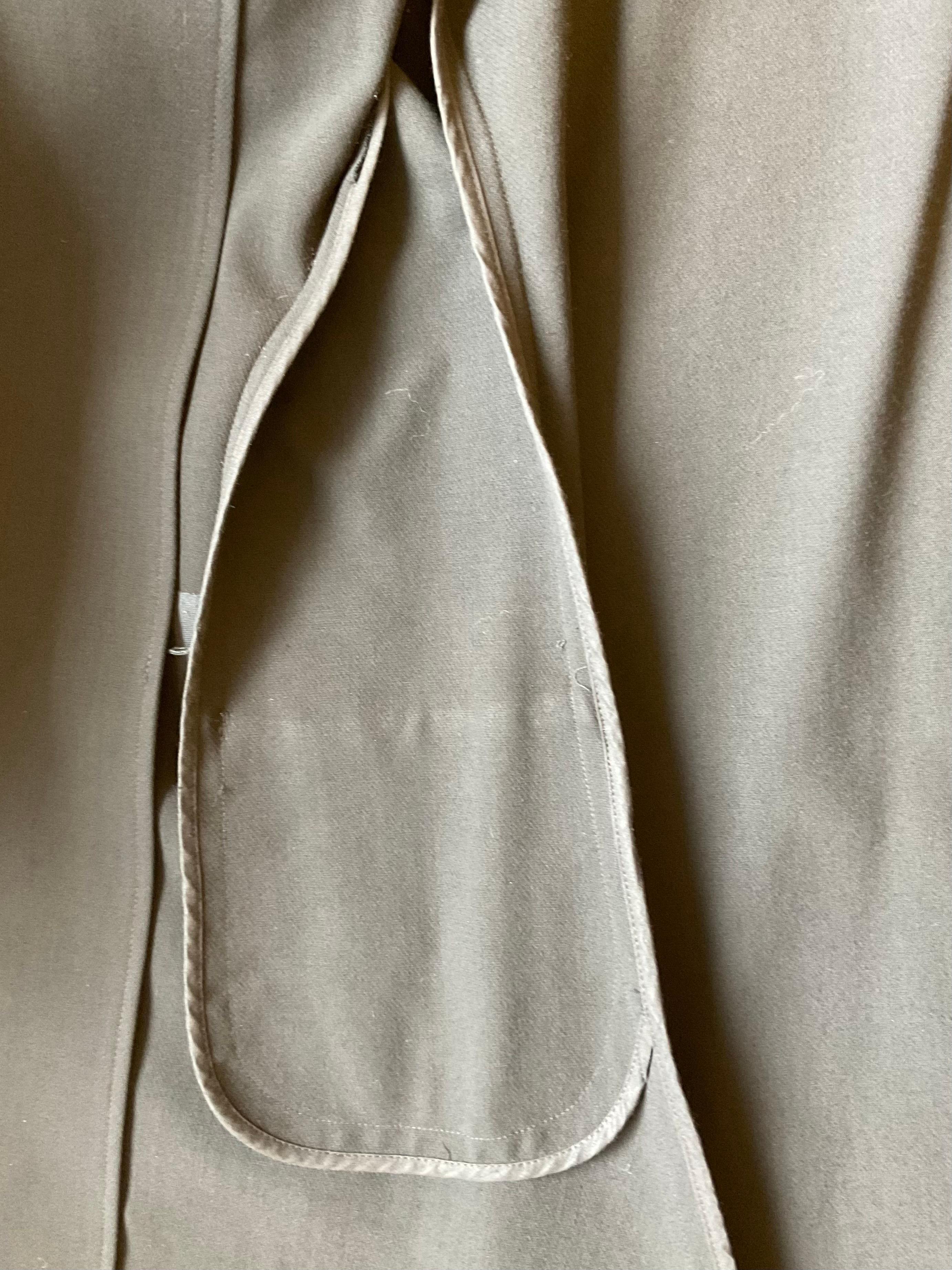 YOHJI YAMAMOTO Caban nero in tessuto crepe dei primi anni 2000. en venta 3