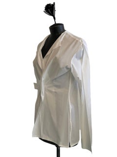 YOHJI YAMAMOTO White cotton shirt with buckle closure early 2000s