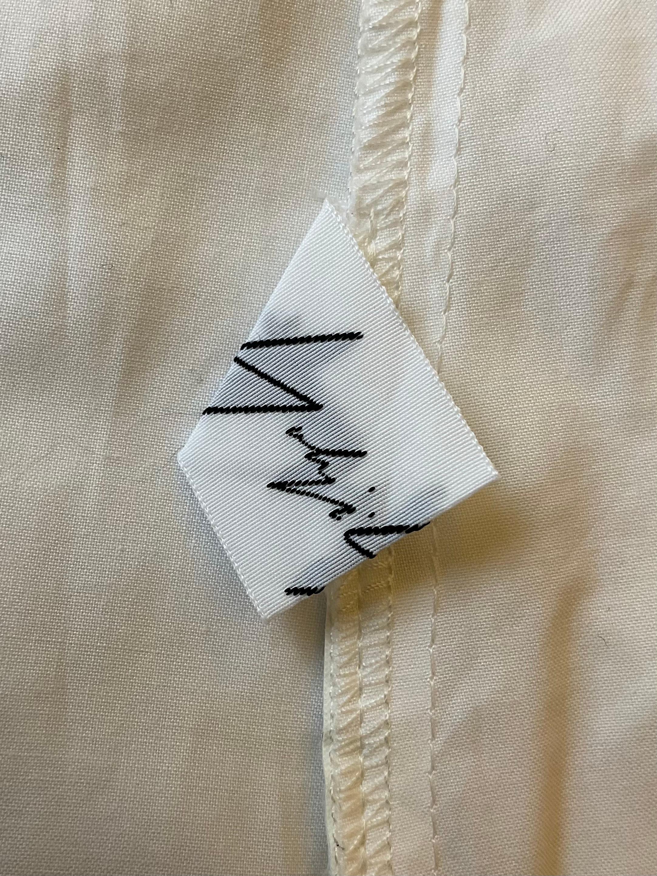 Women's YOHJI YAMAMOTO White cotton shirt with buckle closure early 2000s For Sale