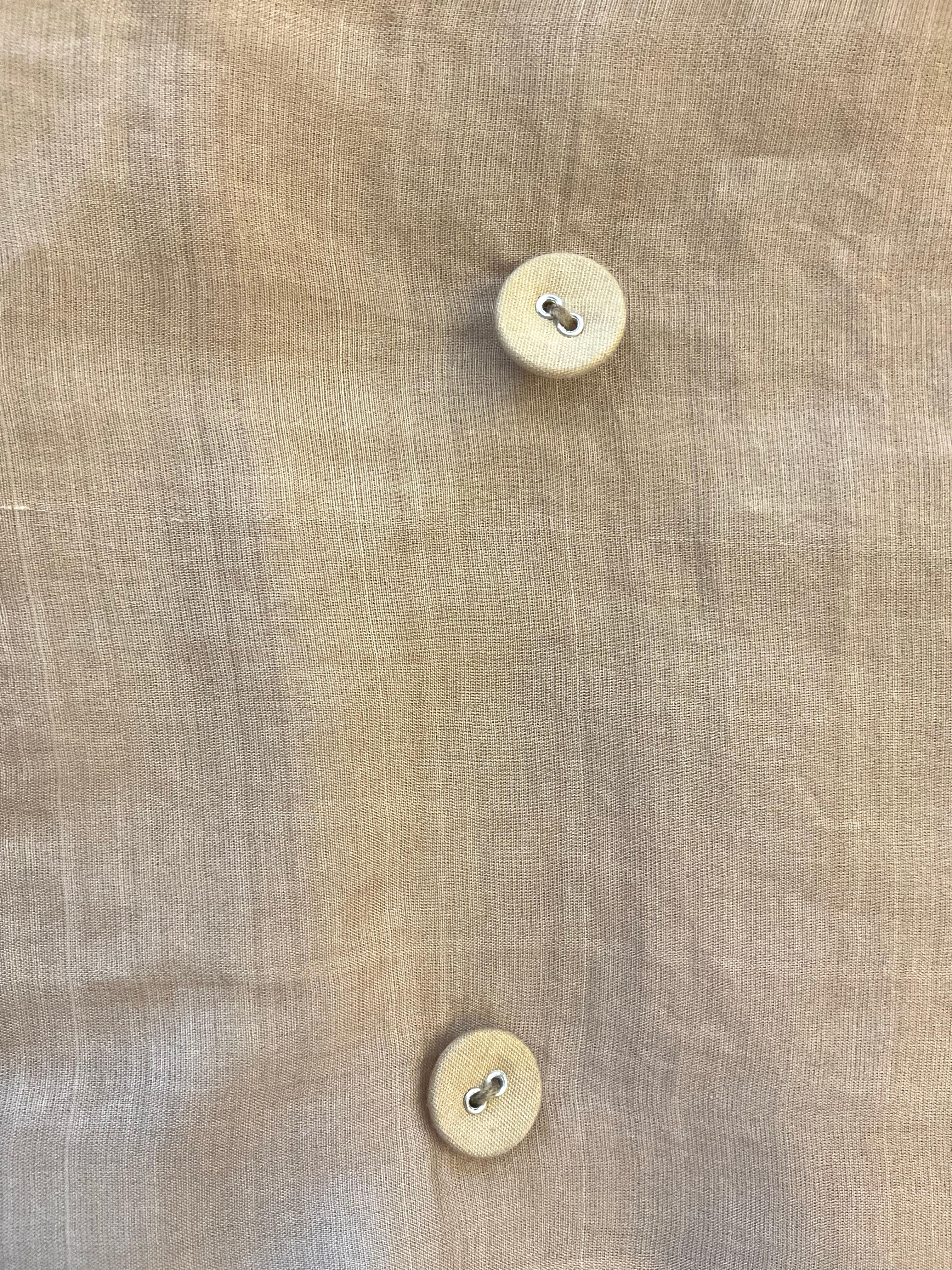 Women's or Men's YOHJI YAMAMOTO Sand-colored sleeveless shirt in 2000s organza. For Sale