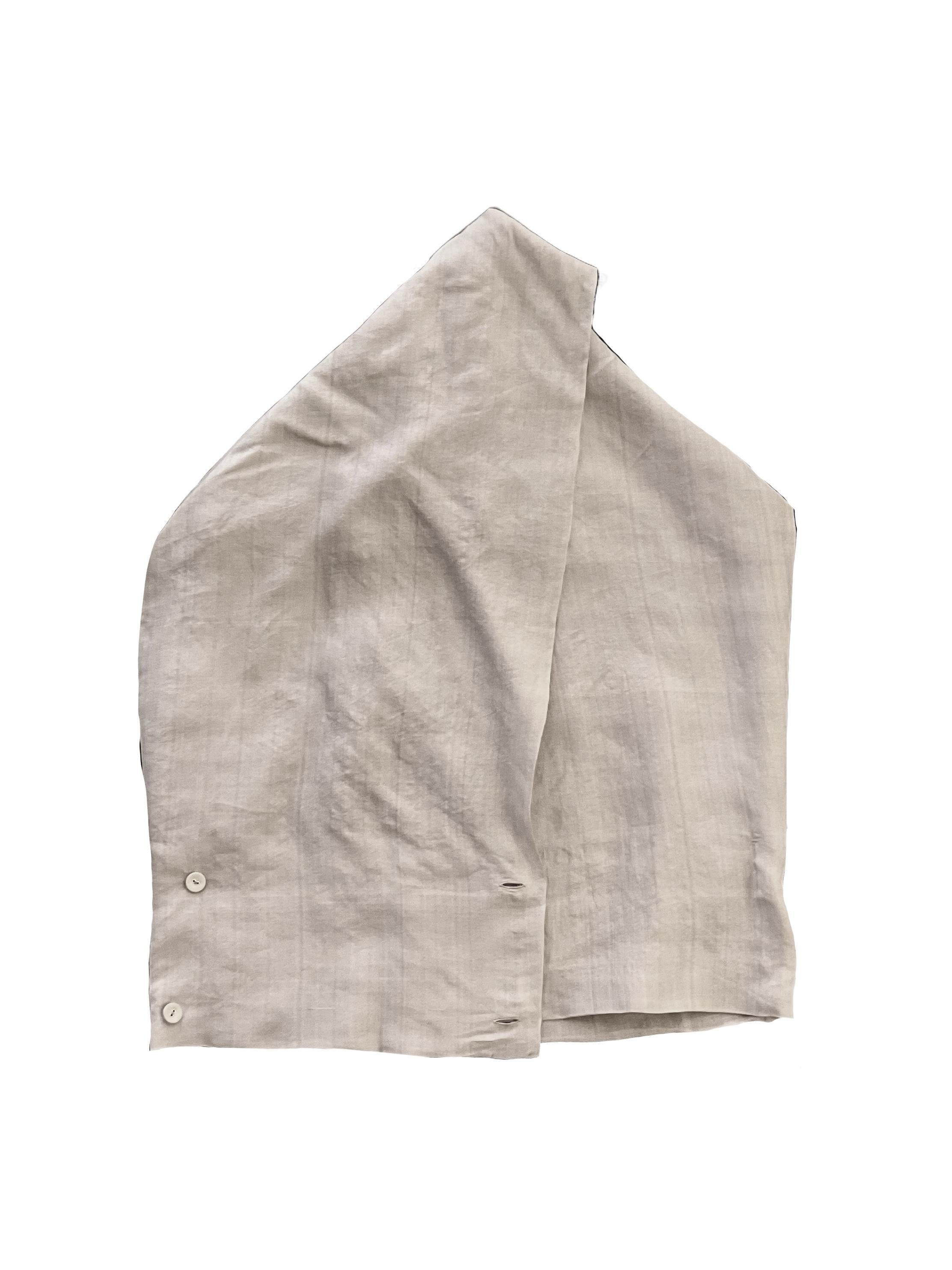 YOHJI YAMAMOTO Sand-colored sleeveless shirt in 2000s organza. For Sale 2