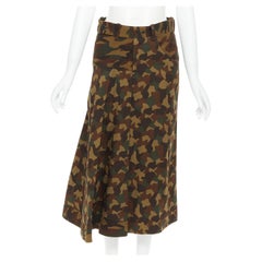 YOHJI YAMAMOTO Jupe courte-culotte à imprimé camouflage vert convertible JP1 S